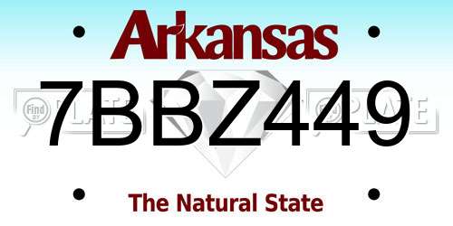 7BBZ449 Arkansas License Plate