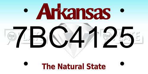 7BC4125 Arkansas License Plate