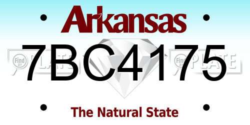 7BC4175 Arkansas License Plate