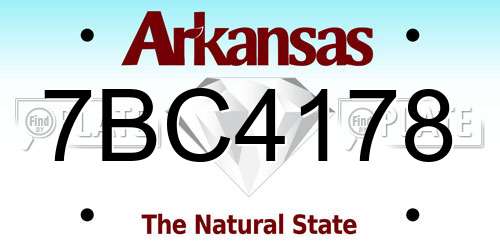 7BC4178 Arkansas License Plate