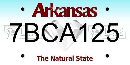 7BCA125 Arkansas License Plate