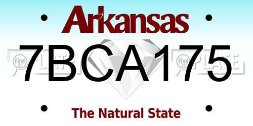 7BCA175 Arkansas License Plate