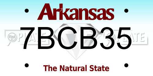 7BCB35 Arkansas License Plate