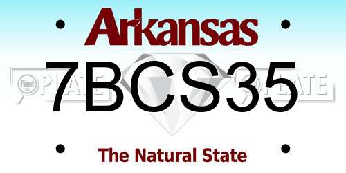 7BCS35 Arkansas License Plate