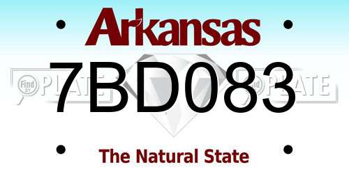 7BD083 Arkansas License Plate