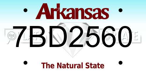 7BD2560 Arkansas License Plate