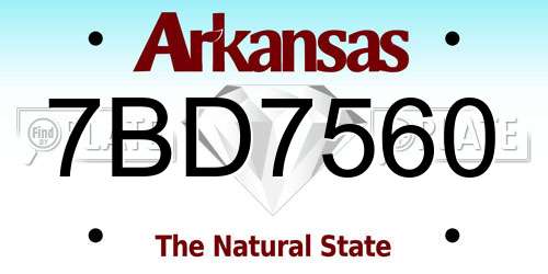 7BD7560 Arkansas License Plate