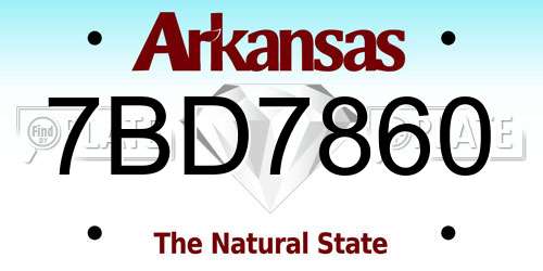 7BD7860 Arkansas License Plate