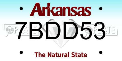7BDD53 Arkansas License Plate