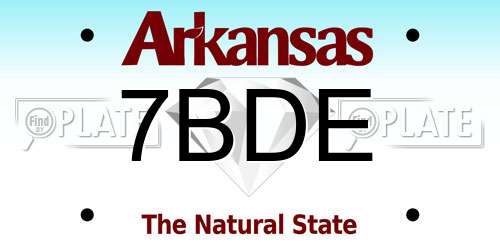 7BDE Arkansas License Plate