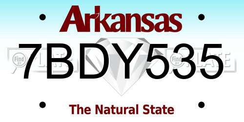 7BDY535 Arkansas License Plate