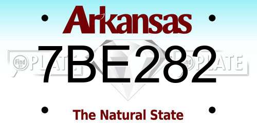 7BE282 Arkansas License Plate