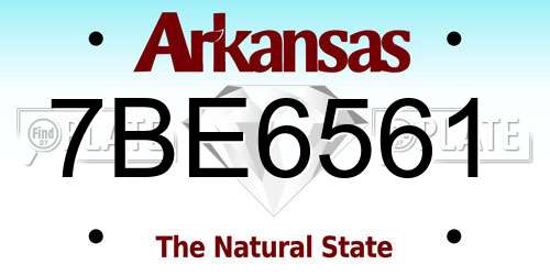 7BE6561 Arkansas License Plate