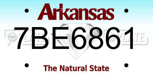 7BE6861 Arkansas License Plate