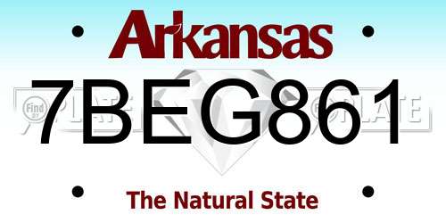 7BEG861 Arkansas License Plate