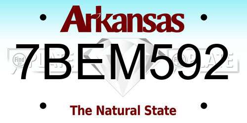 7BEM592 Arkansas License Plate