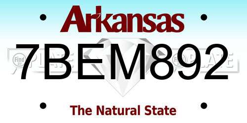 7BEM892 Arkansas License Plate