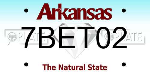7BET02 Arkansas License Plate
