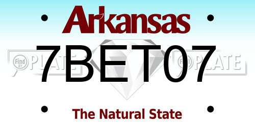 7BET07 Arkansas License Plate