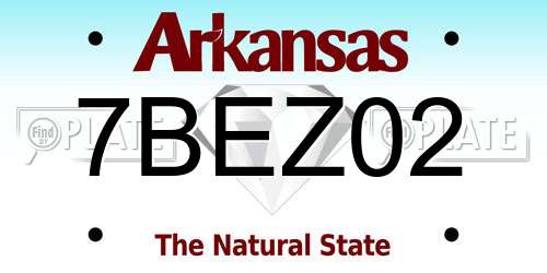 7BEZ02 Arkansas License Plate