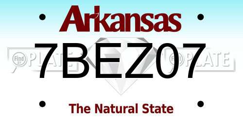 7BEZ07 Arkansas License Plate