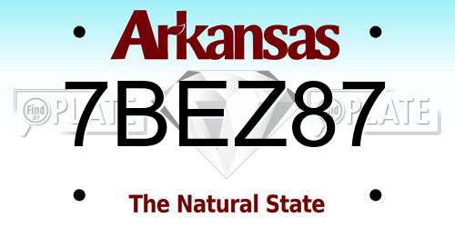 7BEZ87 Arkansas License Plate