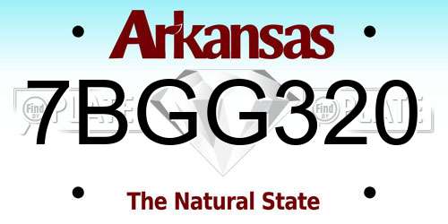 7BGG320 Arkansas License Plate