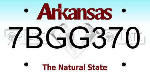 7BGG370 Arkansas License Plate
