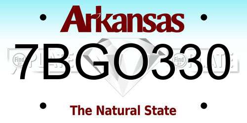 7BGO330 Arkansas License Plate