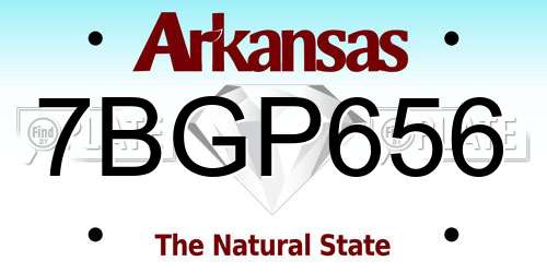 7BGP656 Arkansas License Plate
