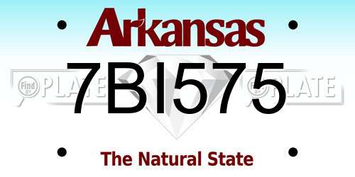 7BI575 Arkansas License Plate