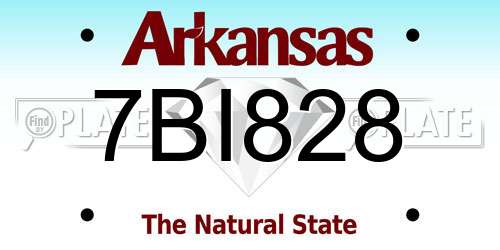 7BI828 Arkansas License Plate