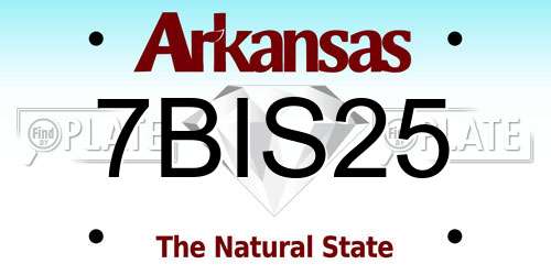 7BIS25 Arkansas License Plate