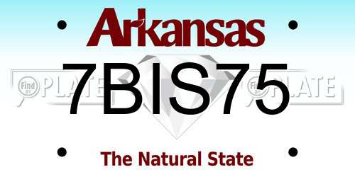 7BIS75 Arkansas License Plate