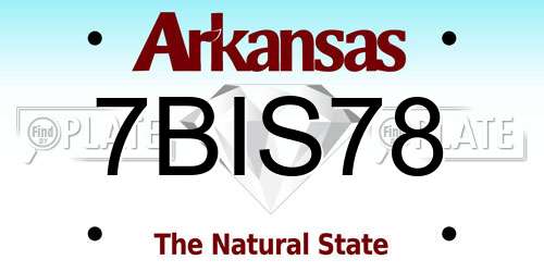 7BIS78 Arkansas License Plate