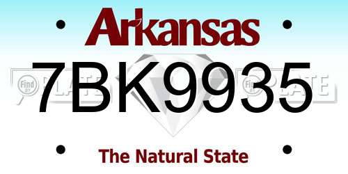 7BK9935 Arkansas License Plate