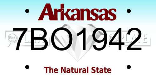 7BO1942 Arkansas License Plate