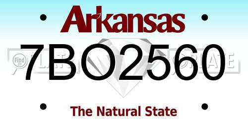 7BO2560 Arkansas License Plate