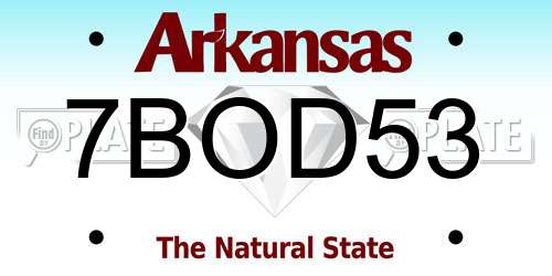 7BOD53 Arkansas License Plate
