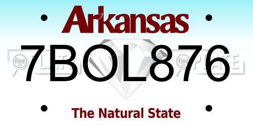 7BOL876 Arkansas License Plate