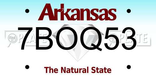 7BOQ53 Arkansas License Plate