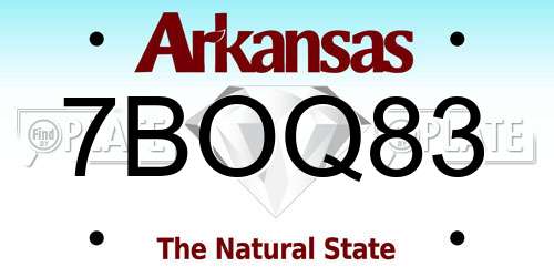 7BOQ83 Arkansas License Plate