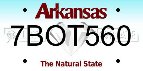 7BOT560 Arkansas License Plate