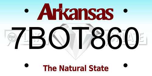 7BOT860 Arkansas License Plate