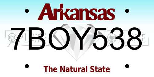7BOY538 Arkansas License Plate