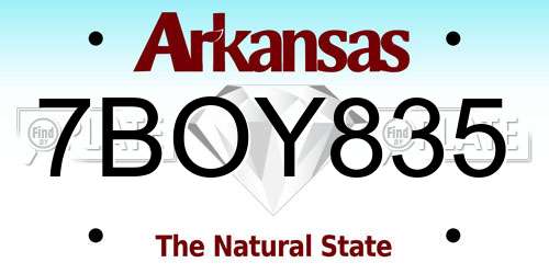 7BOY835 Arkansas License Plate
