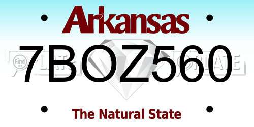 7BOZ560 Arkansas License Plate