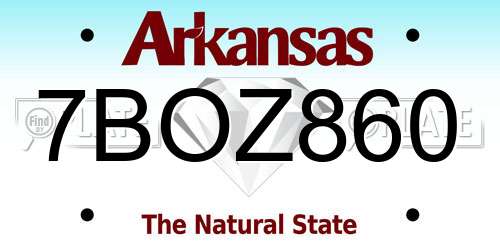7BOZ860 Arkansas License Plate