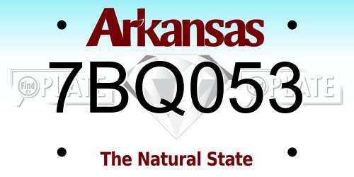 7BQ053 Arkansas License Plate