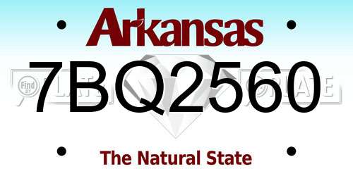 7BQ2560 Arkansas License Plate